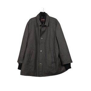 Johnston & Murphy Dark Charcoal Wool-Blend Pea Coat